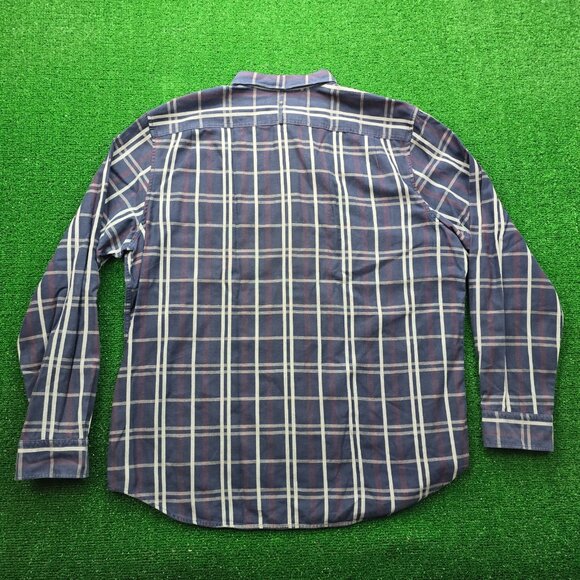 Banana Republic Shirt Mens XL Blue Plaid Button Up Camden Luxe Flannel Preppy - Picture 10 of 10